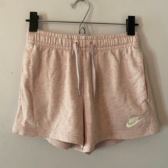Nike Women's size XS Heathered Light Pink Logo Sweat Shorts French Terrycloth - Picture 1 of 10